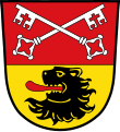 Gemeinde Piding Geteilt von Rot und Gold; oben zwei schräggekreuzte silberne Schlüssel, unten ein rot bezungter schwarzer Löwenkopf.