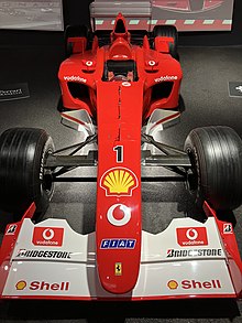 F2002 at the Museo Ferrari Ferrari F2002 front.jpg