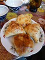 Uzbek Somsa - baked pastry stuffed with meat and/or vegetables