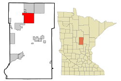 Location of Crosslake within Crow Wing County, Minnesota