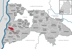 Elhelyezkedése Baden-Württemberg térképén