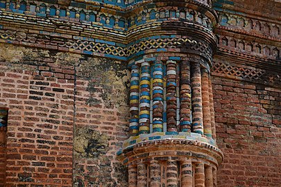 Fading enamelled bricks on Gumti Gate