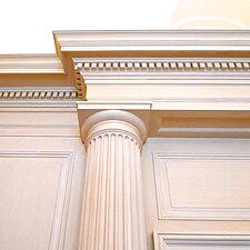 Guest house column and cornice.