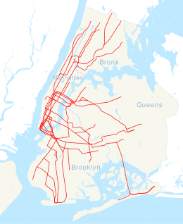 Nostrand Avenue station (IRT Eastern Parkway Line) is located in New York City Subway