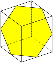 Regelmäßiges Sechseck als Würfelschnitt