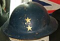 World War II Royal Navy rear admiral's steel helmet with two-star insignia