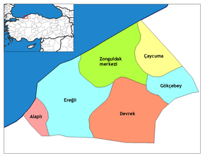 Hartă de poziționare pentru Zonguldak