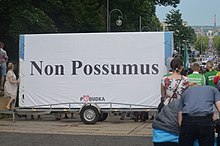 02019 0774 (2) Catholic nationalists block gay rigths pride march in Częstochowa, Pobudka.jpg