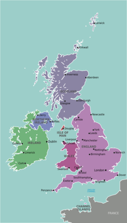 Britannia e Irlanda - Localizzazione