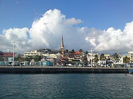 A view from the ship arriving fromLes Trois-Îlets