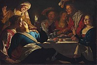 Prodigal son 1623. olio su tela medium QS:P186,Q296955;P186,Q12321255,P518,Q861259 . 125 × 157 cm. Monaco 'e Baviera, Alte Pinakothek.