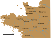 Carte des peuples du nord-ouest de la Gaule