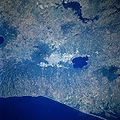 San Salvador from space, January 1997