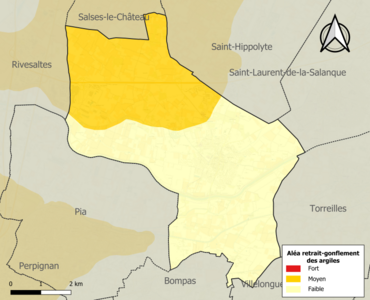 Carte des zones d'aléa retrait-gonflement des argiles.