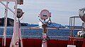 Sarfaq Ittuk navigating between icebergs south of Arsuk, in the vicinity of Alaanorssuaq. View from the bow.