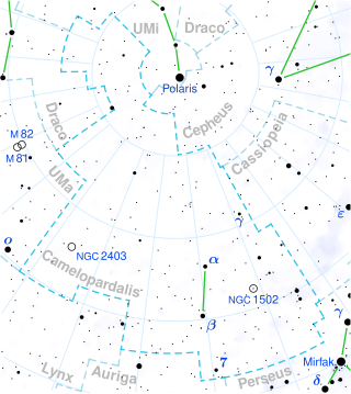 <span class="mw-page-title-main">1 Camelopardalis</span> Double star system in the constellation Camelopardalis