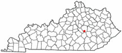 Location of Berea, Kentucky