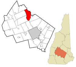 Location within Merrimack County, and the state of New Hampshire.