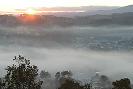 The city in the fog