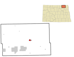 Location of Langdon, North Dakota