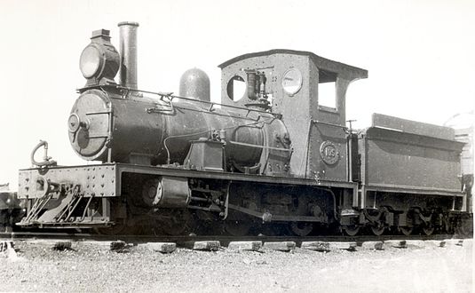 SAR F2 no. NG105, ex no. BR8, with a Fowler tender, Fort Beaufort, c. 1930