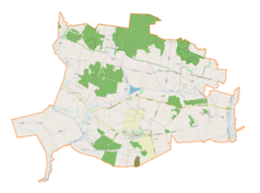 Mapa konturowa gminy Strawczyn, na dole nieco na lewo znajduje się punkt z opisem „Zbiegowiec”