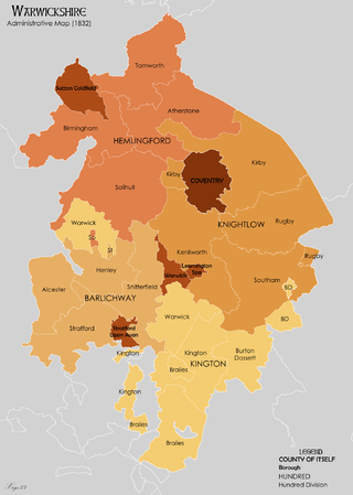 <span class="mw-page-title-main">Kington Hundred</span> Former geographic division of Warwickshire, England