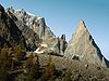 Aiguilles de Peuterey seen from Val Veny