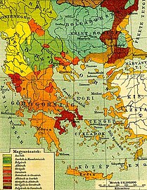 The nationalities of southeastern Europe according to Pallas Nagy Lexikona, 1897.