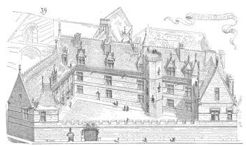 Vue de l'hôtel de Cluny par Eugène Viollet le Duc vers 1856.