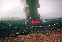 U.S. soldier during the Battle of Kham Duc; this is the CH-47 that was shot during the battle