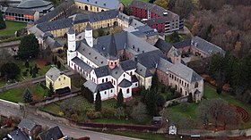 Vue aérienne de l'abbaye.