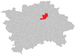 Location of Vysočany in Prague