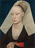羅希爾·范德魏登的《妇人画像》，37 × 27cm，約作於1460年，來自安德魯·威廉·梅隆的收藏。[10]