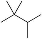 Structuurformule van 2,2,3-trimethylbutaan