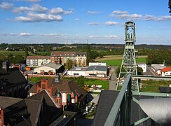 Blick vom neuen Fördergerüst