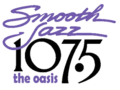 Former "Smooth Jazz 107.5 The Oasis" logo used between 2003-2006. Used on its HD-2 signal from 2006 to 2015. 1075TheOasis2003.png