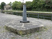 The base of a wharfe crane close to Apperley Bridge Marina