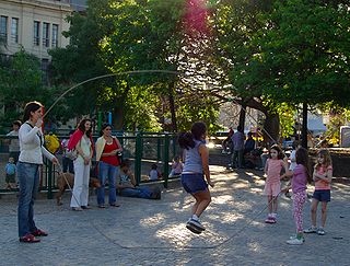 <span class="mw-page-title-main">Double Dutch (jump rope)</span> Rope jumping game of skill