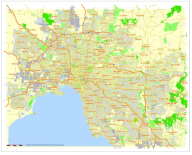 Map of Melbourne, Australia