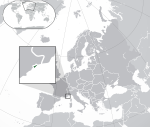 Map showing Monaco in Europe