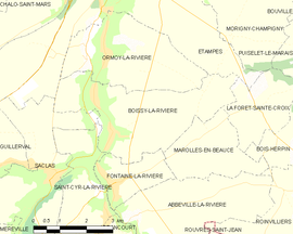 Mapa obce Boissy-la-Rivière