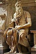 Moisés (1513-1515), de Michelangelo, ilesia de San Pietro in Vincoli.