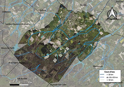 Carte orthophotographique de la commune en 2016.