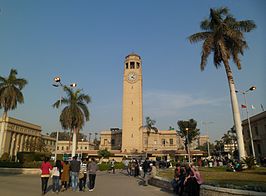 De klokkentoren van de universiteit