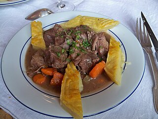 <span class="mw-page-title-main">Daube</span> French stew of beef braised in wine and garlic