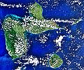 Foto de satélite da illa de Guadeloupe e de Marie-Galante