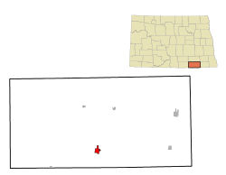 Location of Ellendale, North Dakota