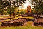 Ancient ruins in a forest