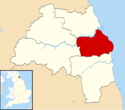 South Tyneside shown within Tyne and Wear